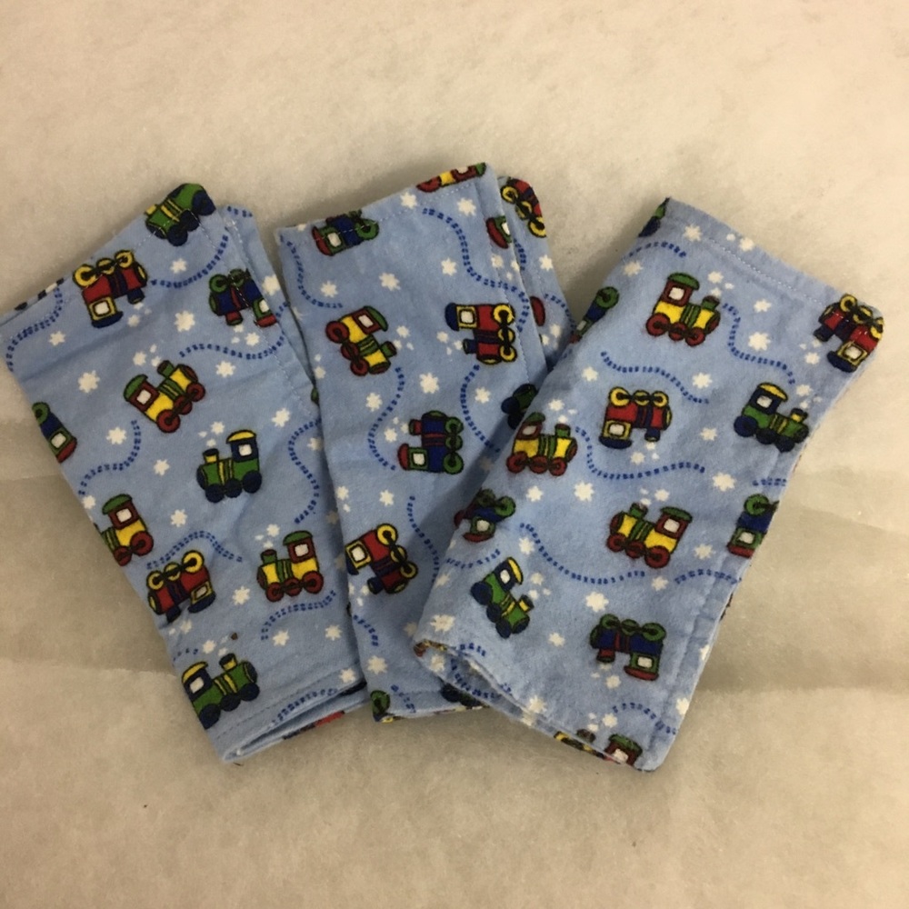 Handmade Soft Flannel Baby/Toddler Wash Cloths Set Of 3 NWT